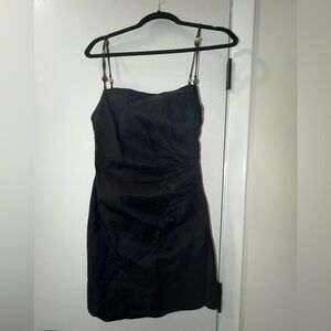 Zara Black Mini Dress with Beaded Accents